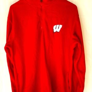 Wisconsin badger fleece, large, red